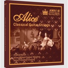Alice AWR18-N Klasik Gitar Tel Seti - Long Life Crystal (Normal Tension) | Özel Anti-Oksidan Kaplama ile Uzatılmış Tel Ömrü