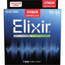 Elixir 010-046 Optiweb Elektro Gitar Teli Ekonomik 3'lü Set (16572)