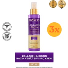 Bioxcin Collagen & Biotin Hacim Verici 150 ml Sıvı Saç Kremi - 3 Adet (450 Ml) - Dezenfektan Hediyeli (%72 Alkol)