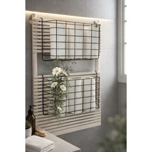 TncPatiShop Asılabilir Banyo Havlupan Düzenleyici Organizer Banyo Havluluk Kurutma Sepeti Şampuanlık Askı Siyah