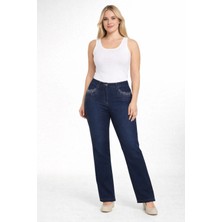 Moda Berray 25-P-004 Cebi Taş Baskılı Yuksel Bel Dar Paça Kot Pantolon