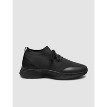 Cabani Triko & Hakiki Dana Deri Siyah Erkek Sneaker