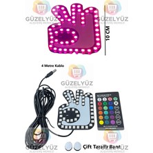 Kenko 3 Parmak Okey Işareti LED Lamba | 4 Metre USB Kablolu Kumandalı Lamba | Işık Fonksiyonlu