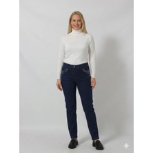 Moda Berray 25-P-005 Cebi Taş Baskılı Yuksel Bel Dar Paça Kot Pantolon