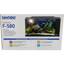 Haqos Harmony F-580 LED Aydınlatmalı Filtreli Akvaryum 48LT Siyah