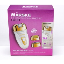 Marske MS-6300 3\'ü 1 Arada Profesyonel Epilatör ve Cilt Bakım Seti - Şarjlı & LED Göstergeli