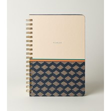 Bazen Defter Küp Desenli Sert Kapaklı Spiralli Süresiz Planlayıcı Ajanda 16X24CM