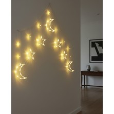 Dinç Store 44 Ramazan Süslemesi Için Ay Yıldız LED Işık Perde Lambası Dinç Store