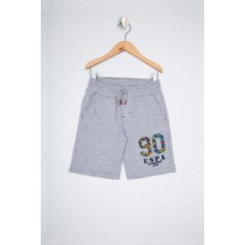 U.S. Polo Assn. Erkek Çocuk Gri Örme Şort %100 Pamuk