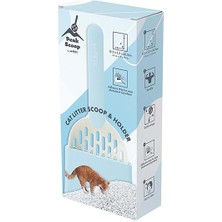 M-Pets Peak Kedi Kumu Küreği Seti Beyaz Mavi