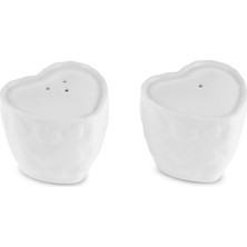 Karaca Pink Love Porselen Tuzluk Biberlik Beyaz