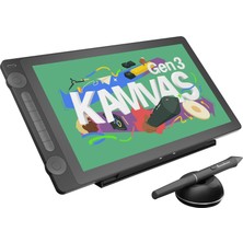 Huion Kamvas 16(Gen3)2.5k IPS Panel LCD Grafik Tablet 6 Kısayol + 2 Kadran Tuşu, 16384 Kademe Basınç Hassasiyetli, 16.7milyon Renk, Dual 120% Srgb, 5080LPI Çözünürlük, Pilsiz Kalem (HUGS1563)