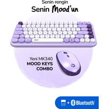 Daxi MK340 Mood Keys Combo Kablosuz Bluetooth Klavye Mouse Seti, Türkçe Q Klavye, 3 Kanallı Bağlantı