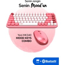 Daxi MK340 Mood Keys Combo Kablosuz Bluetooth Klavye Mouse Seti, Türkçe Q Klavye, 3 Kanallı Bağlantı