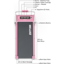 Walke W-Fit Pink Bluetoothlu Uygulamalı Uzaktan Kumandalı Koşu Bandı Yürüyüş Bandı Pembe