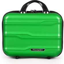 Polo&sky Azra Model Neon Yeşili Pp Poliproilen Kırılmaz Makyaj Çantası El Valizi