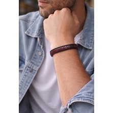 Herşey Nota Crimson Circuit – Bordo & Siyah Modern Erkek BILEKLIK-1384