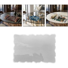 Tahtakale Toptancı Epoksi Dikdörtgen Dalgalı Söz ve Nişan Tepsisi Kalıbı 26.5X17 cm