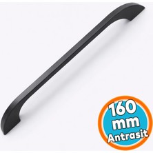 Nzb Çekmece Kulp 160 mm Antrasit Şık Modern Tasarım Dayanıklı Metal Mobilya Dolap Kulpu