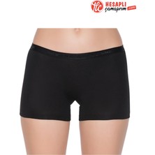 Yeni Yıldız 3625 Kadın Siyah Modal Pamuklu Rahat Kemerli Boxer