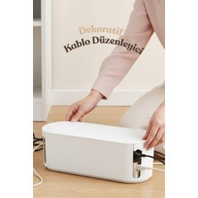 Myend Kablo Düzenleyici, Kablo Gizleme Kutusu, Çoklu Priz Kutusu, Kablo Organizers Beyaz