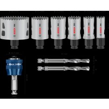 Bosch Aksesuar Pro Multi Material Pc-Plus Delik Açma Testeresi Set 9 Lu