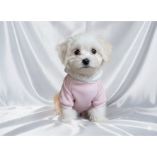 Dog Mom Baskılı Kapüşonlu Köpek Sweatshirt - Pembe & Beyaz Küçük Irk Köpek Hoodie