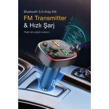 Kensa Bluetooth Araç Kiti Araç Fm Transmitter USB Type-C Mp3 Sd Kart Flash Için Uygun Pd Çakmaklık Girişli