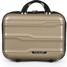 Polo&sky Azra Model Vizon Rengi Pp Poliproilen Kırılmaz Makyaj Çantası El Valizi