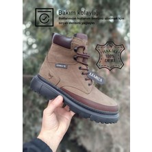 Liarca Hakiki Deri  Garantili Soğuk Geçirmez Kaymaz Eva Alt ve Rahat Iç Taban Kışlık Erkek Bot