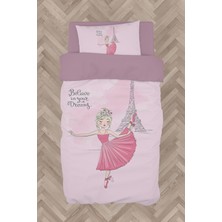 Mekta Home  Balerin Kız ve Eyfel Kulesi Desenli Nevresim Takımı