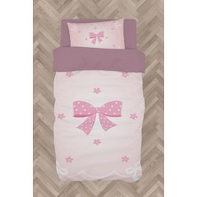Mekta Home  Pembe Kurdele ve Yıldız Desenli Nevresim Takımı