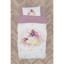 Mekta Home  Yıldızlı Unicorn Desenli Nevresim Takımı