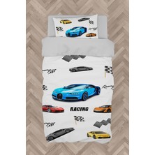 Mekta Home  Yarış Arabalaları Desenli Nevresim Takımı