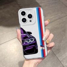 HONTINGA iPhone 15 Pro ile Uyumlu Kılıfı Şeffaf Kamera Korumali Airbag Yumuşak Silikon Telefon Kılıfı Bmw Desen K5-0253