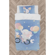 Mekta Home  Bisiklet ve Yavru Fil Desenli Nevresim Takımı