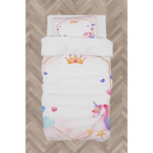 Mekta Home  Unicorn ve Elmas Desenli Nevresim Takımı