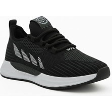 Letao Siyah Beyaz Ortopedik Taban Esnek Şık Hafif Triko Günlük Sneaker Spor Ayakkabı