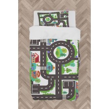 Mekta Home  Otopark ve Yol Desenli Nevresim Takımı