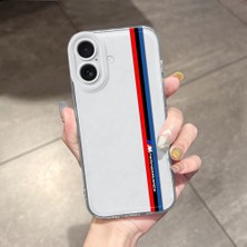 HONTINGA iPhone 16 ile Uyumlu Kılıfı Şeffaf Kamera Korumali Bmw Desen Airbag Yumuşak Silikon Telefon Kılıfı K5-0252