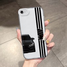 HONTINGA iPhone Se 2022 ile Uyumlu Şeffaf Kılıfı Kamera Korumali Bmw Desen Yumuşak Silikon Telefon Kılıfı K5-0256