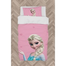 Mekta Home  Pembe Elsa Desenli Nevresim Takımı