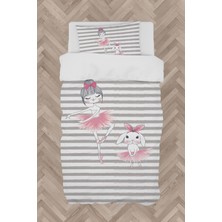 Mekta Home  Tavşanlı Balerin Kız Desenli Nevresim Takımı