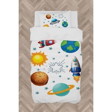 Mekta Home  Gezegen ve Space x Desenli Nevresim Takımı