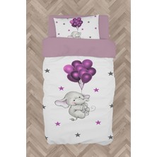 Mekta Home  Filli ve Mor Balon Desenli Nevresim Takımı