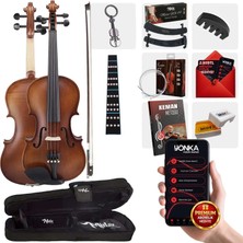 Midex LMA-544TYS 1/2 Profesyonel Keman 2/4 Çocuk Kemanı 8-10 Yaş (Yastık Susturucu Yedek Tel Çanta Yay Reçine Metod)