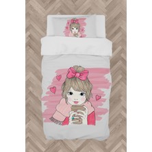 Mekta Home  Kurdeleli Kız Desenli Nevresim Takımı