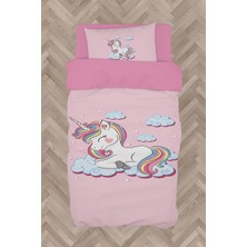 Mekta Home  Bulutlu Unicorn Desenli Nevresim Takımı