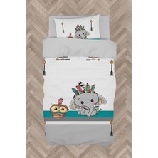 Mekta Home  Kızılderili Filli ve Seksek Desenli Nevresim Takımı