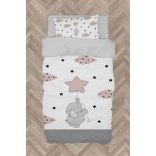 Mekta Home  Fil ve Seksek Desenli Nevresim Takımı